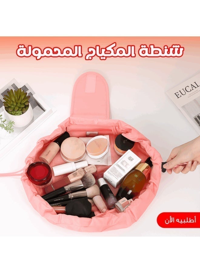 شنطة المكياج المحمولة بينك - Image 3